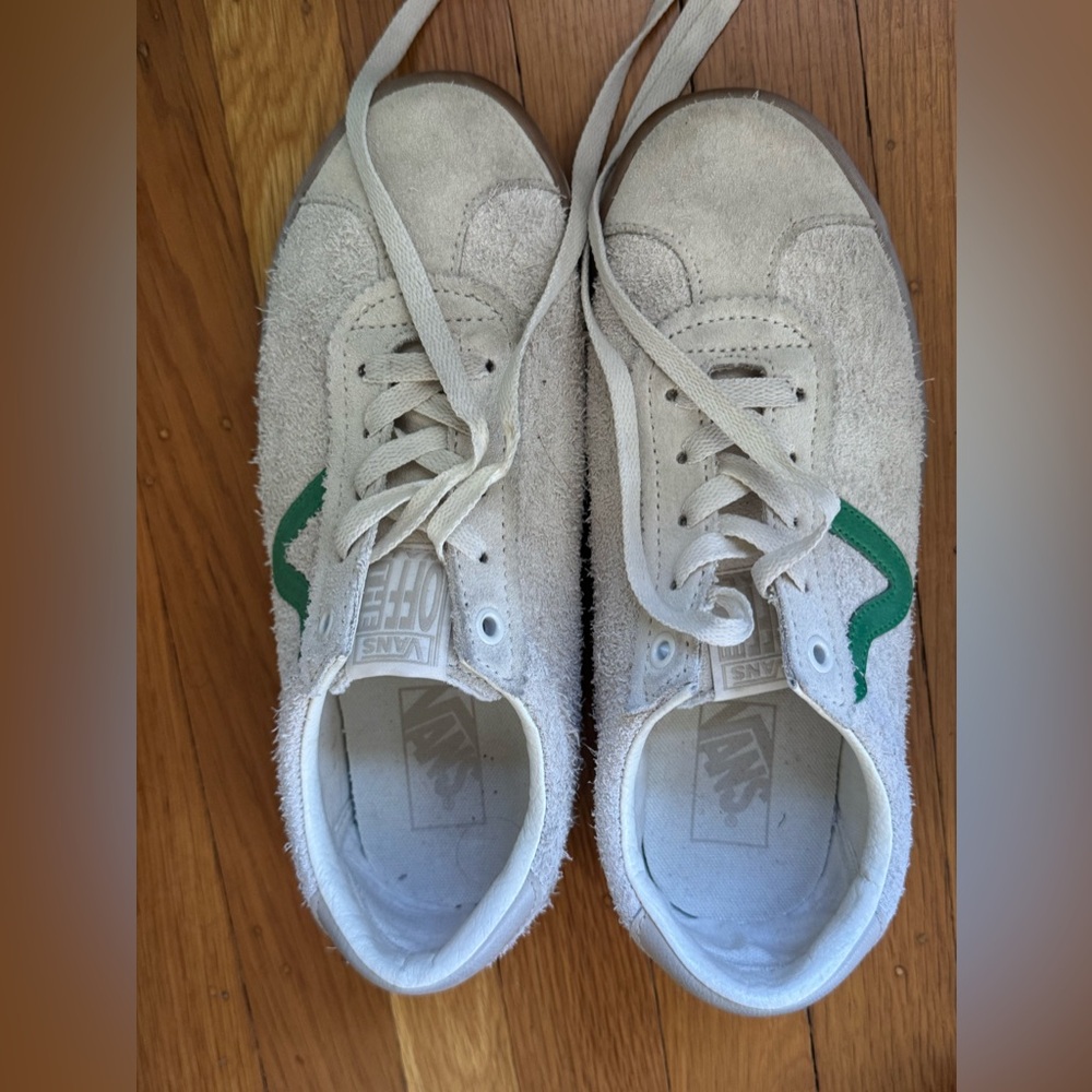 Vans Sport Low Cream White Green Gum Sole Sneakers